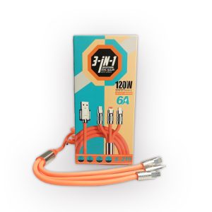 3 IN 1 SUPER FAST CHARGING DATA CABLE (120W)