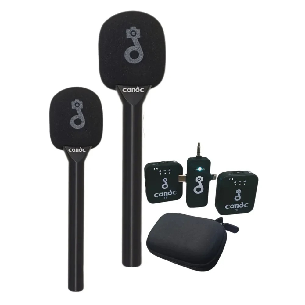 CANDC DUAL MIC WIRELESS INTERVIEW MICROPHONE 2 TRANSMITTERS + 1 RECEIVER